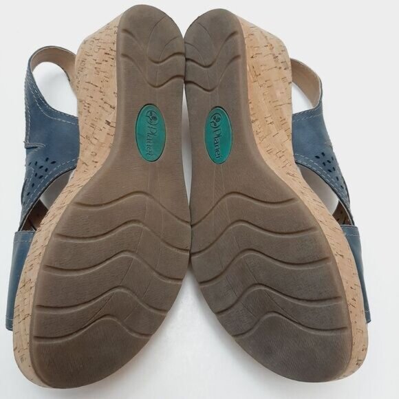 PLANET by EARTH Dawson Open Toe Wedge Slingback Sandals Blue Sz 9 M - Picture 13 of 13